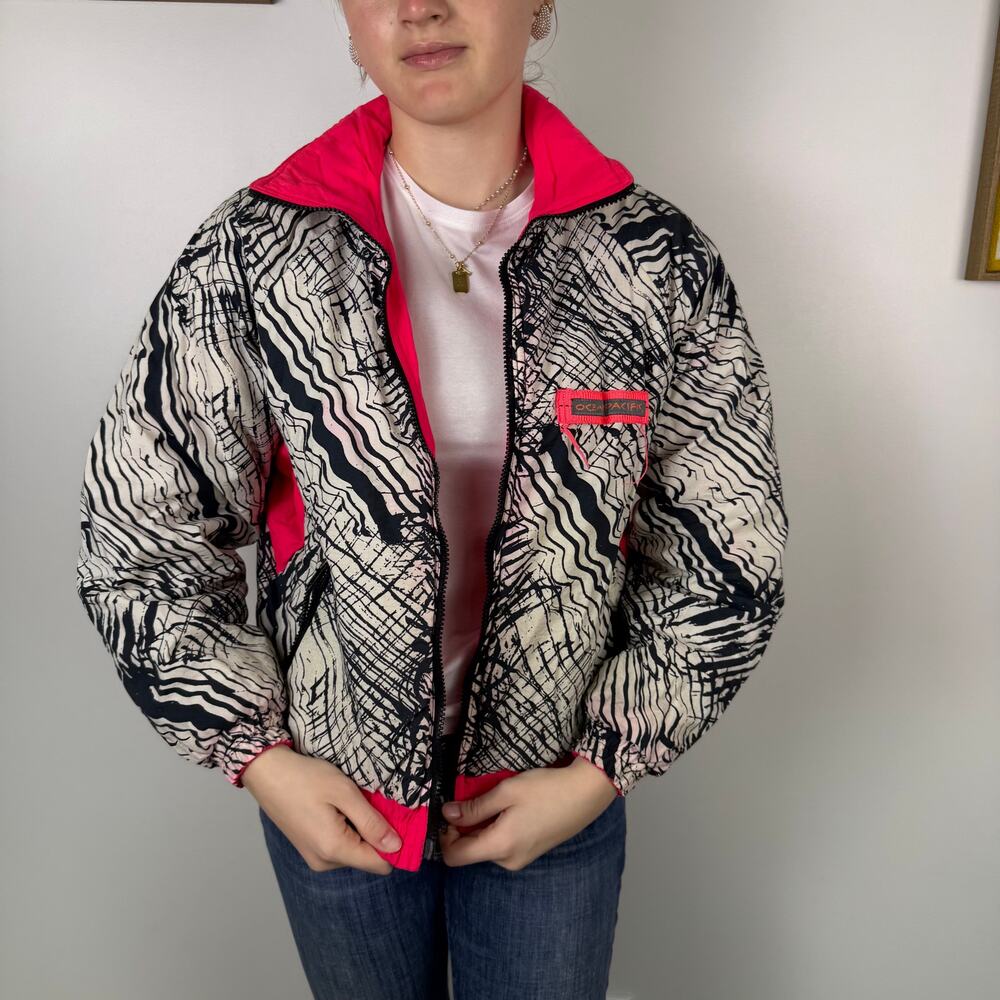 Vintage 80s hot pink Ocean Pacific kids reversible jacket Large
